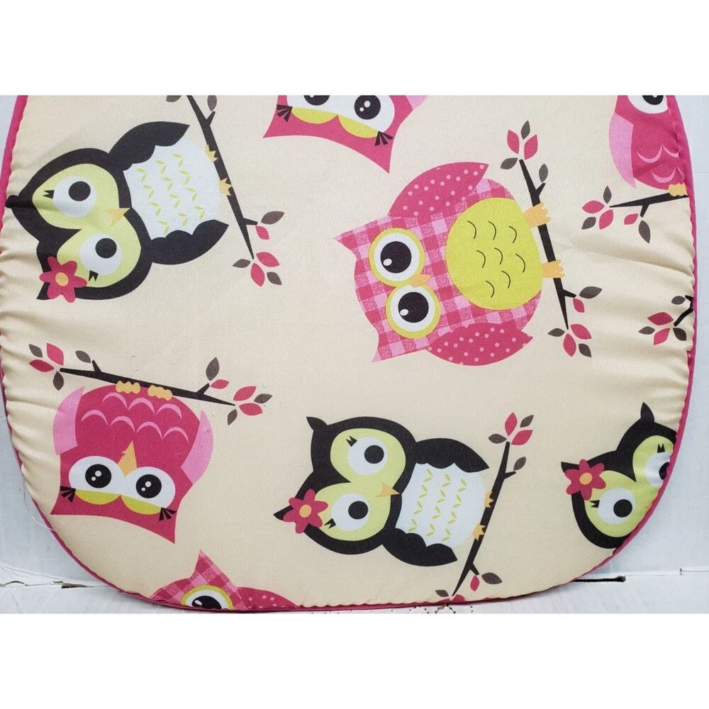 Set of 2 CHAIR PADS CUSHIONS with pink ties, 15x15
